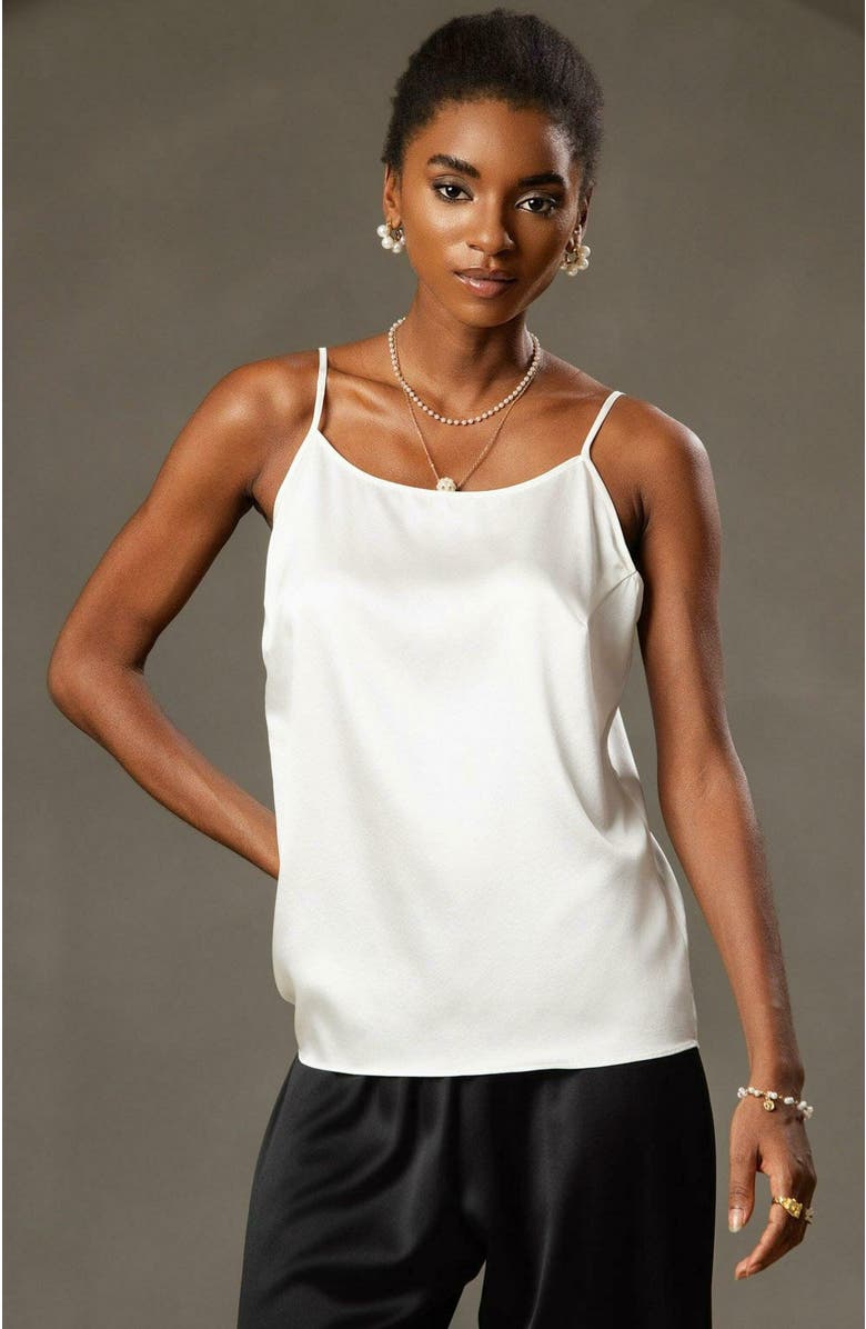 SILKSILKY 19Momme Silk Elegant Spaghetti Strap Camisole Top, Alternate, color, 
