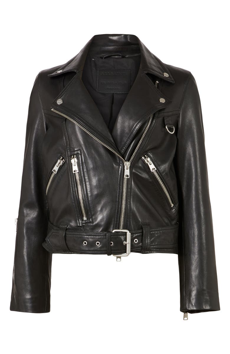 AllSaints Gidley Leather Biker Jacket, Alternate, color,