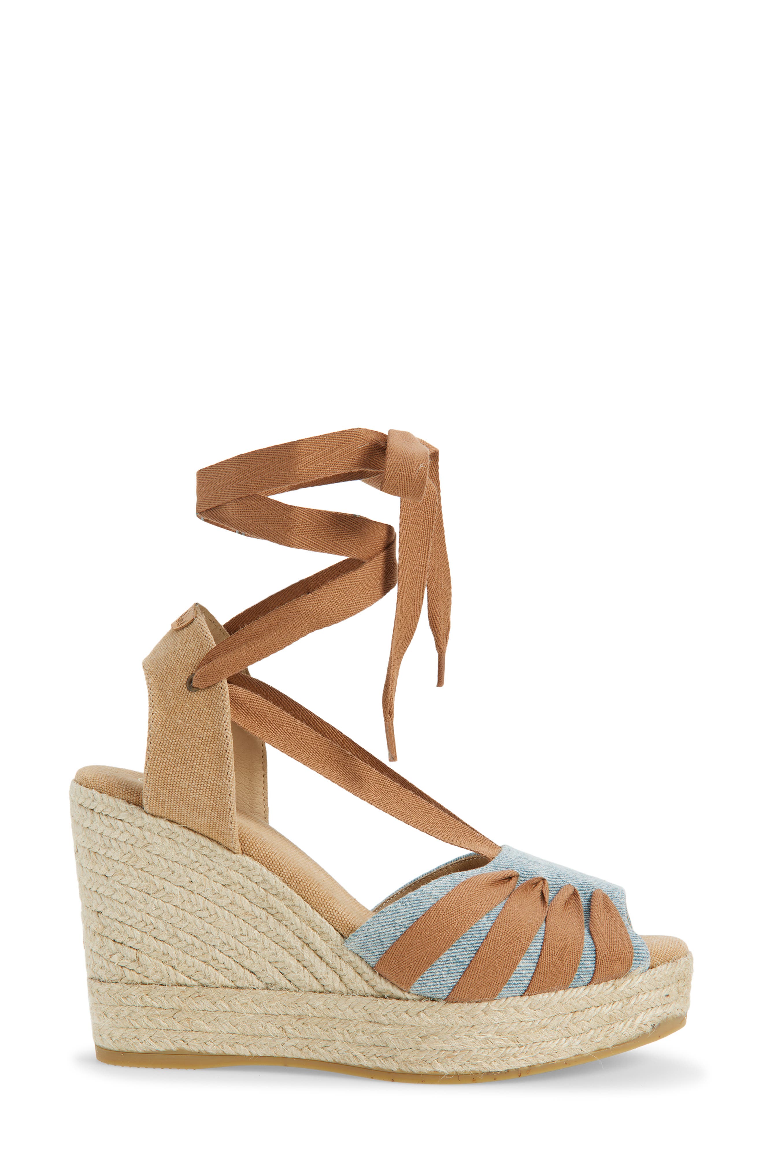 Wraparound Espadrille Wedge, Alternate, color, TEXA-CUIRO