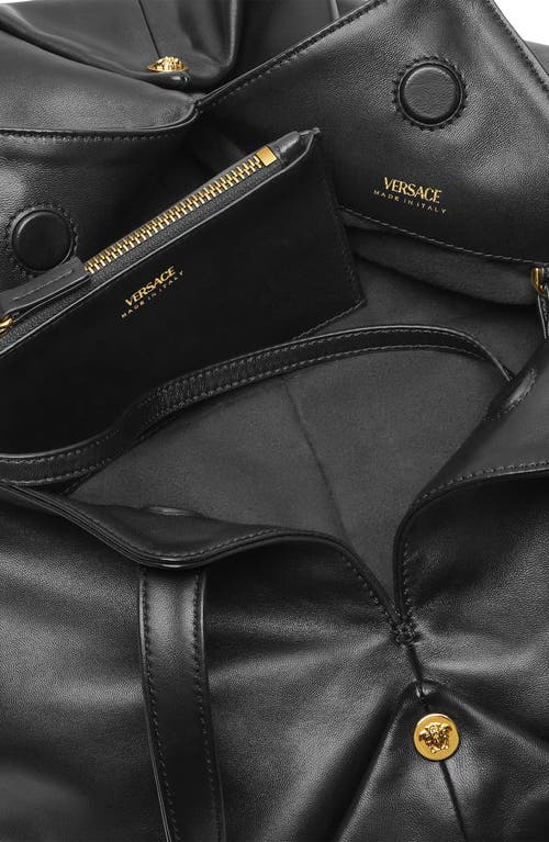Versace Medusa 95 Leather Hobo Bag In Black  Gold