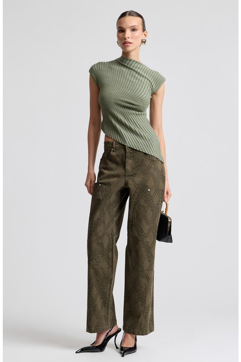 High Waist Tapered Leg Carpenter Jeans, Alternate, color, RIVERBOAT GARDEN CAMO