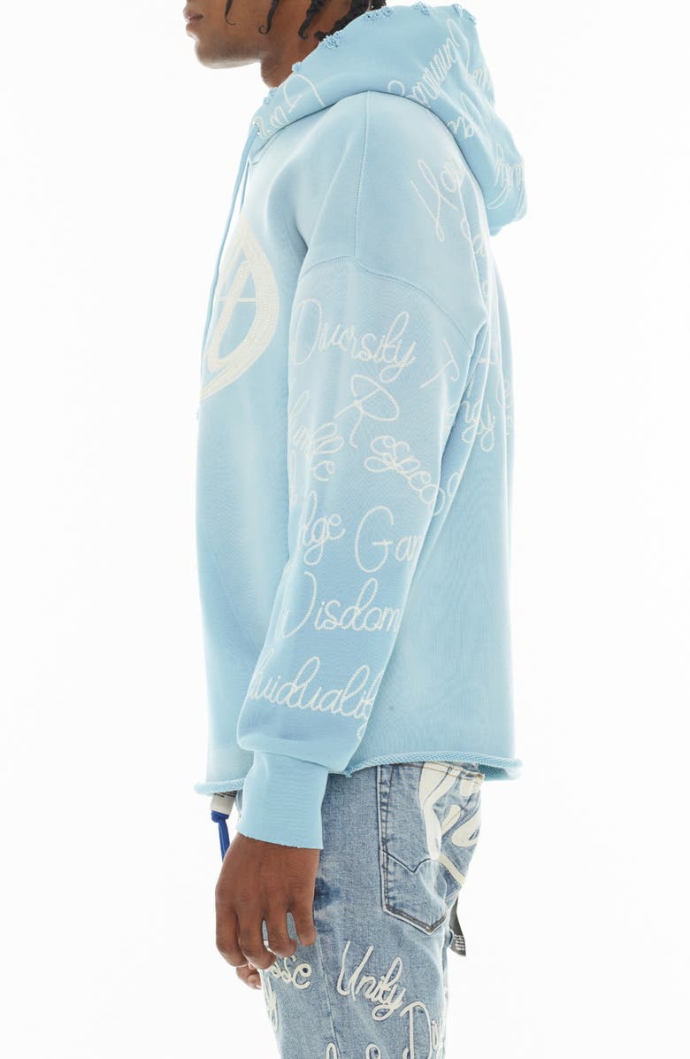 Cult of Individuality Logo Cotton Hoodie, Alternate, color, Blue Glow