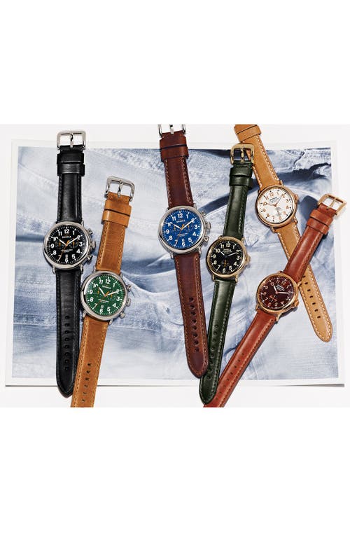 Shinola The Runwell Chrono Leather Strap Watch, 47mm In Multi