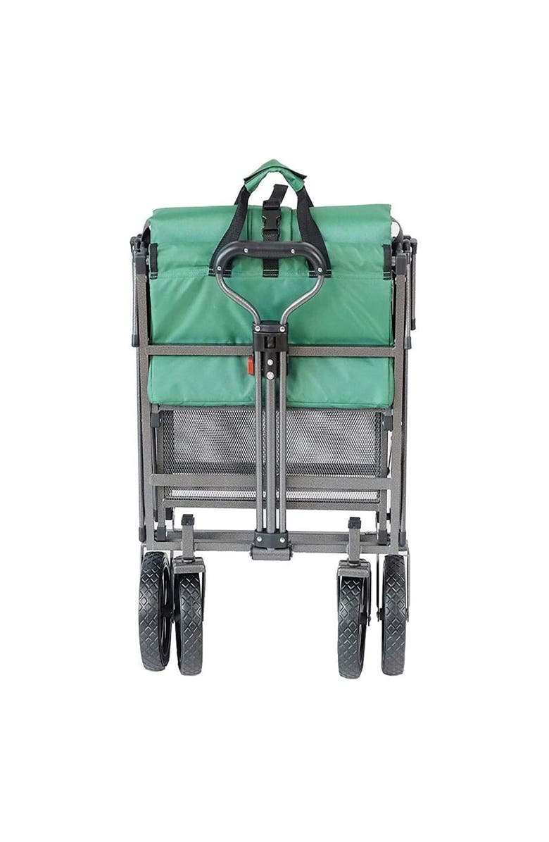 MAC Double Decker Wagon Green Collapsible Outdoor Utility Garden Cart, Alternate, color, Green