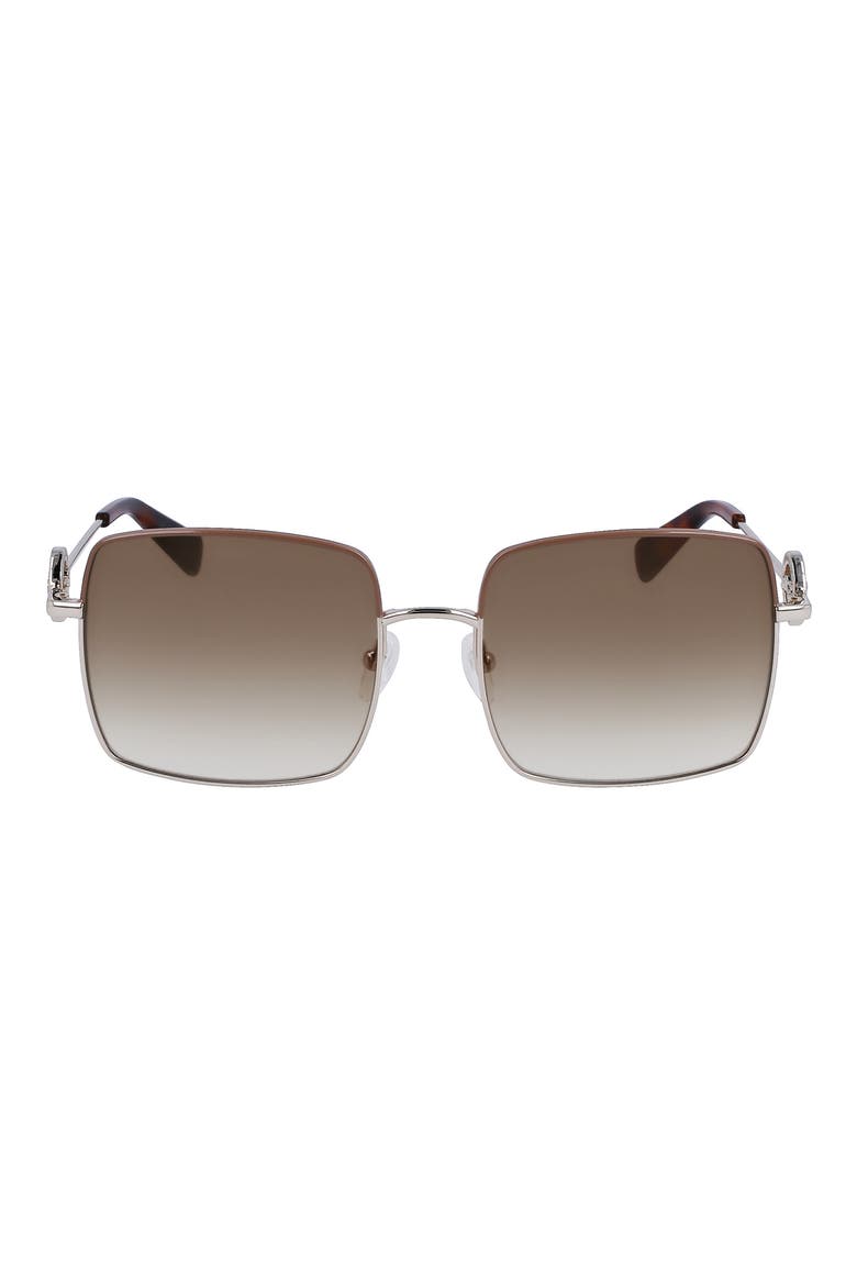 Medallion 55mm Gradient Square Sunglasses, Main, color, GOLD/GRADIENT KHAKI