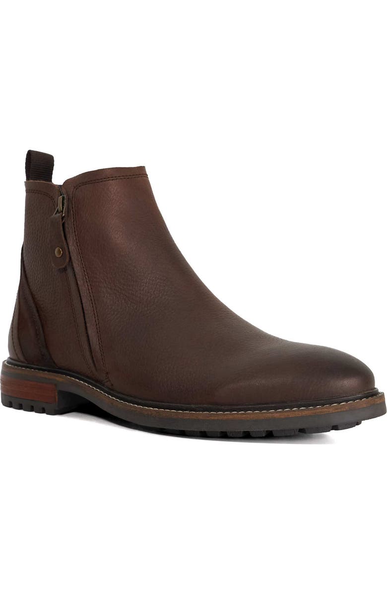 Dune London Cian Side Zip Boot, Main, color, Brown