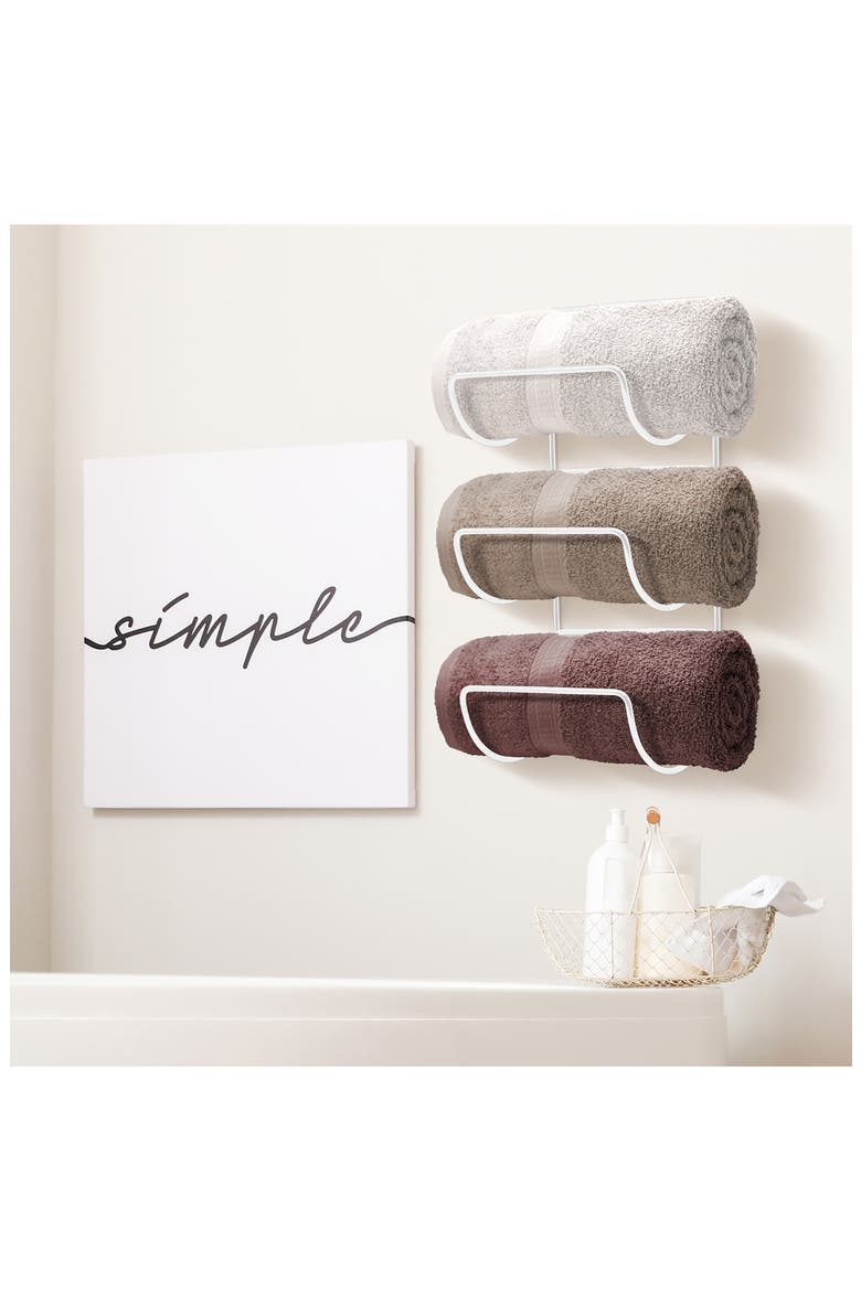 Set of 2 Wall Mount Towel Racks, Alternate, color, WHITE