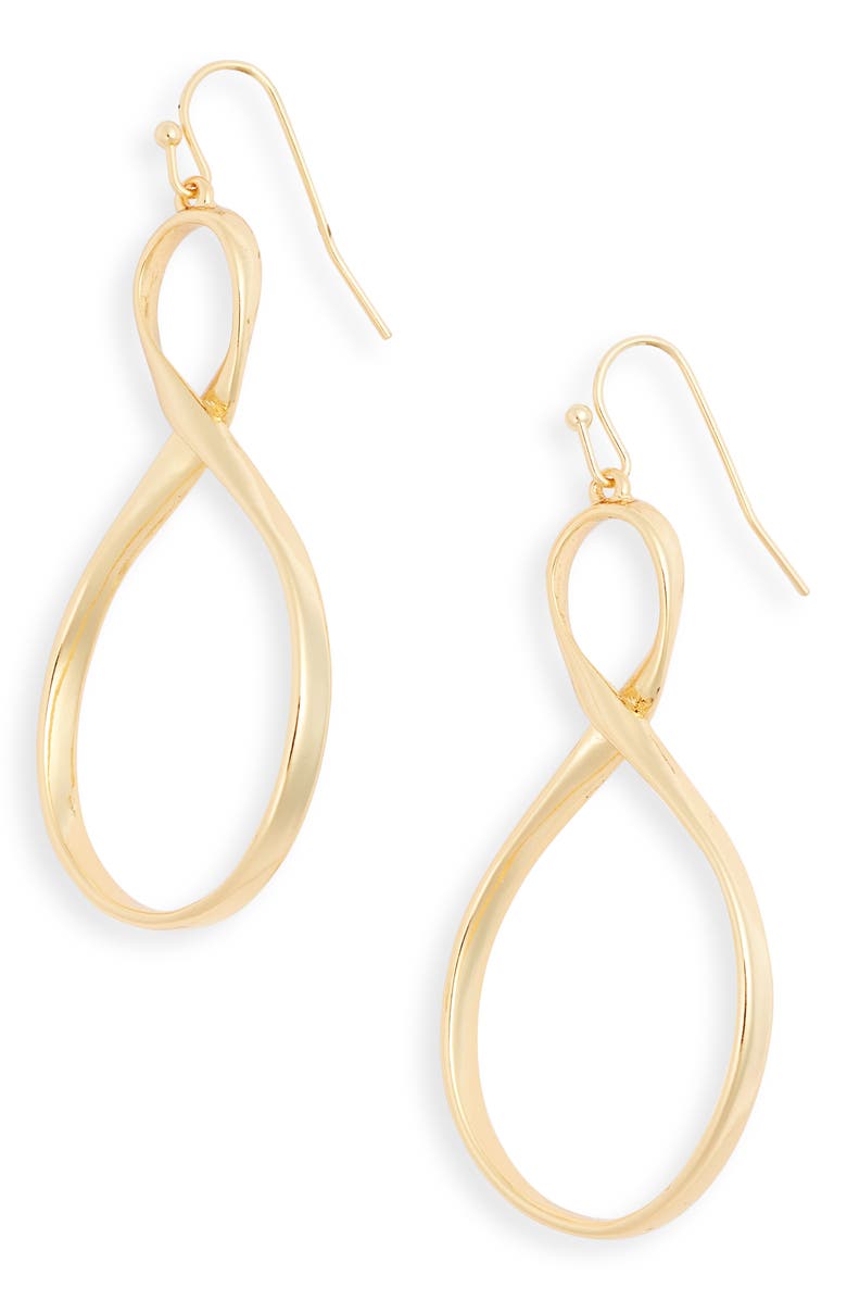 Sterling Forever Infinity Twist Earrings, Main, color, 