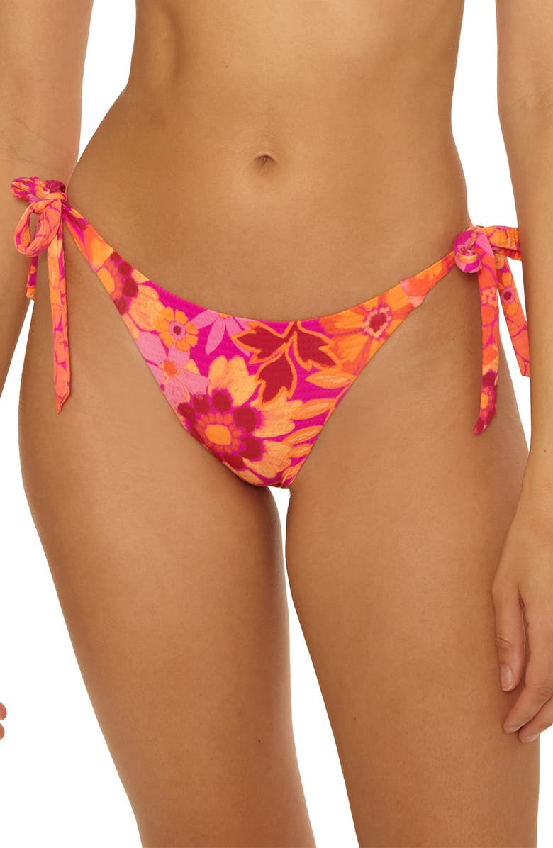 Becca Copacabana Tie Side Bikini Bottoms, Main, color, Pink Multi