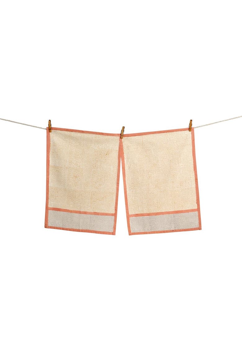 Kora Cotton Kitchen Towels, Main, color, Cinnamon