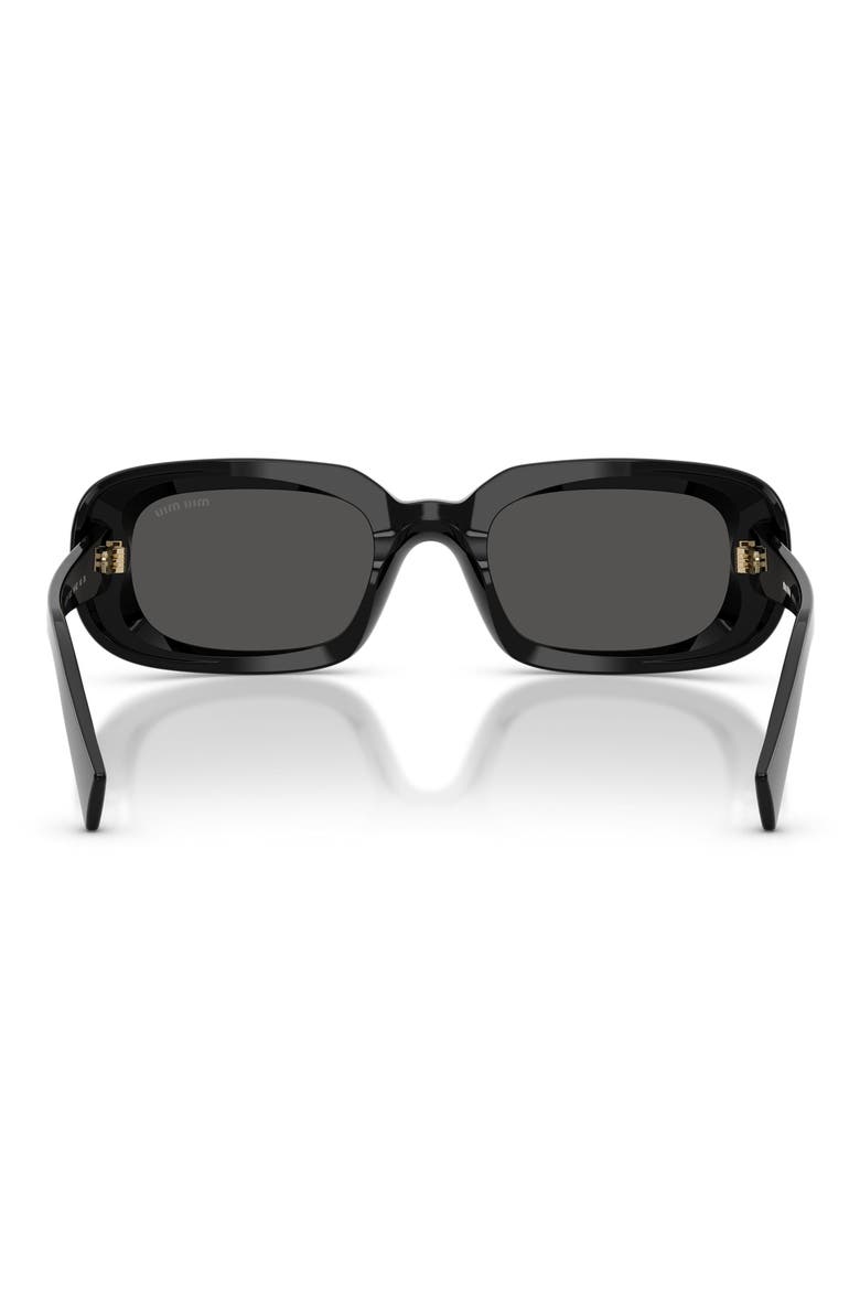 52mm Rectangular Sunglasses, Alternate, color, BLACK / DARK GREY