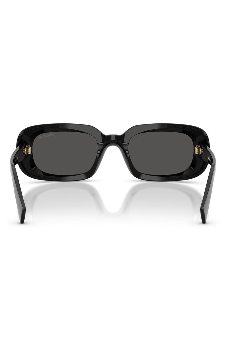Miu Miu 52mm Rectangular Sunglasses, Alternate, color, Black / Dark Grey