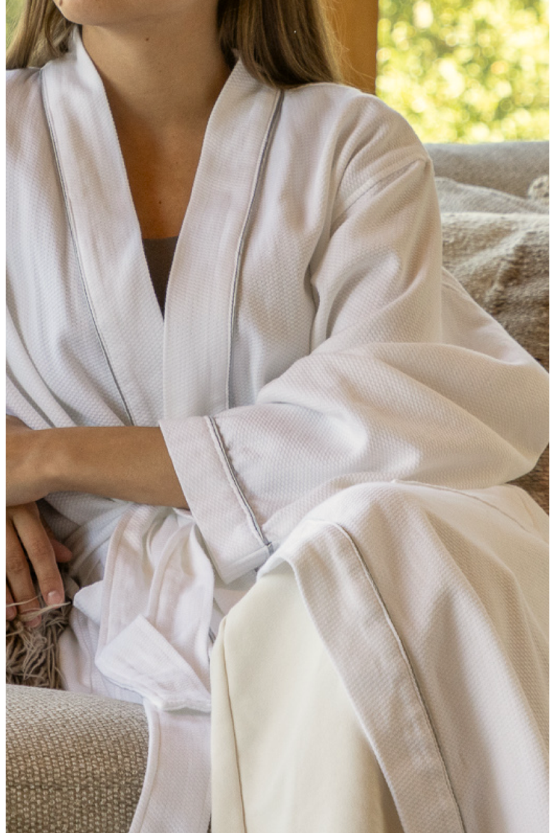Hotel Waffle Robe, Alternate, color, White