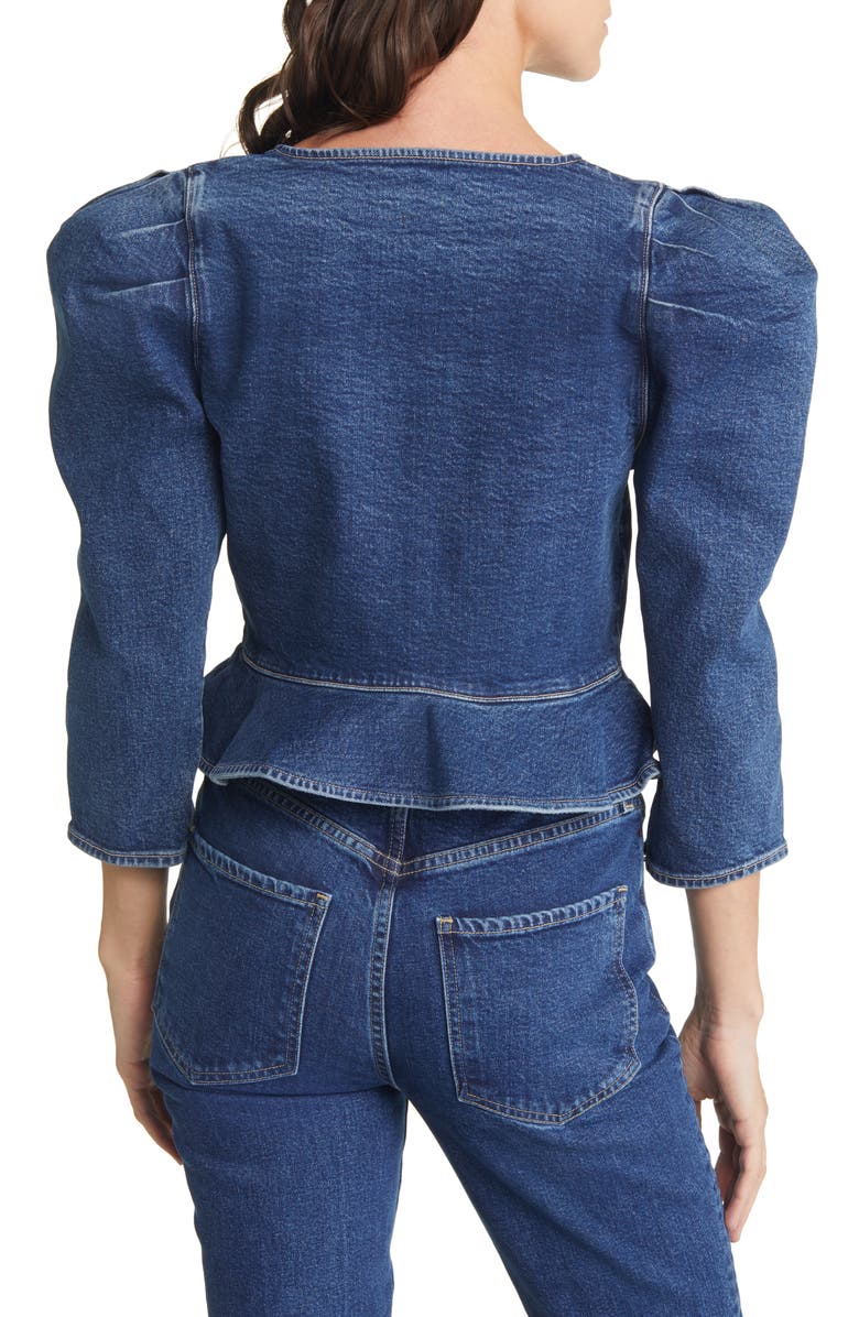 LE JEAN Luella Peplum Denim Jacket, Alternate, color,