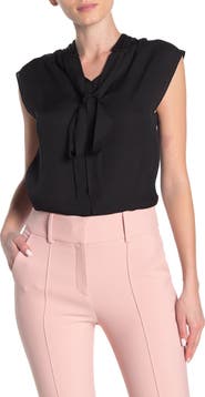Veronica Beard Tristen Silk Tie Neck Blouse