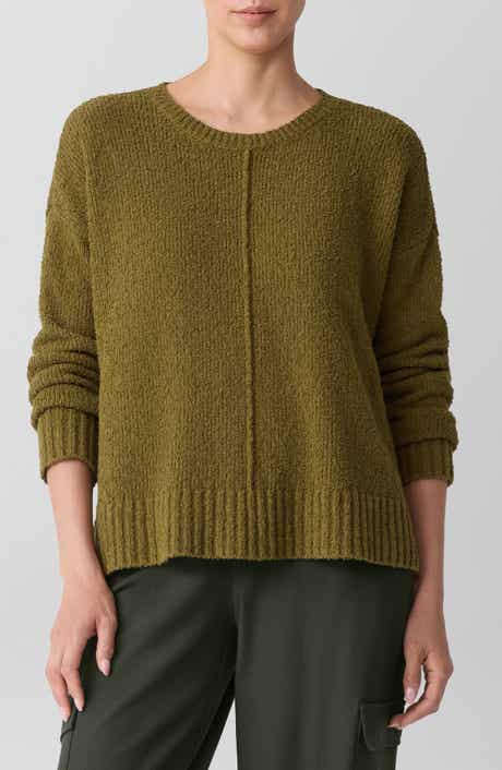 Crewneck Organic Cotton & Wool Blend Sweater