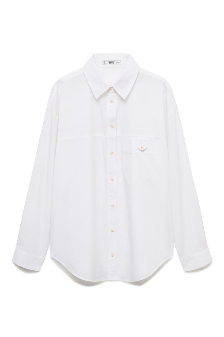Oversize Poplin Button-Up Shirt, Main, color, NATURAL WHITE