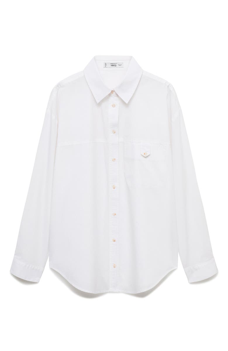 MANGO Oversize Poplin Button-Up Shirt, Main, color, 