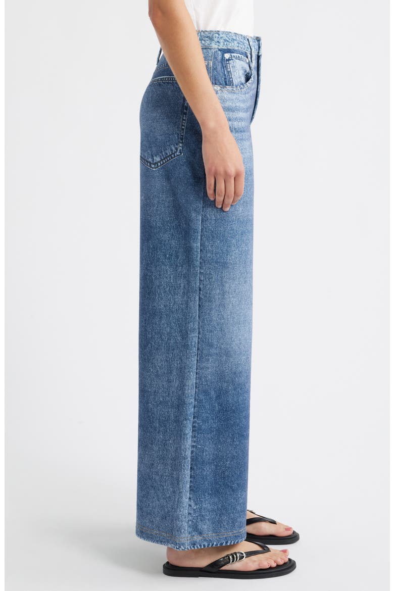 Wide Leg Cotton Terry Knit Jeans, Alternate, color, INDIGO