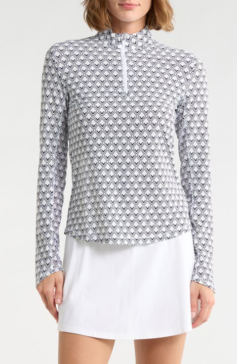 Geometric Chevron Quarter Zip Pullover