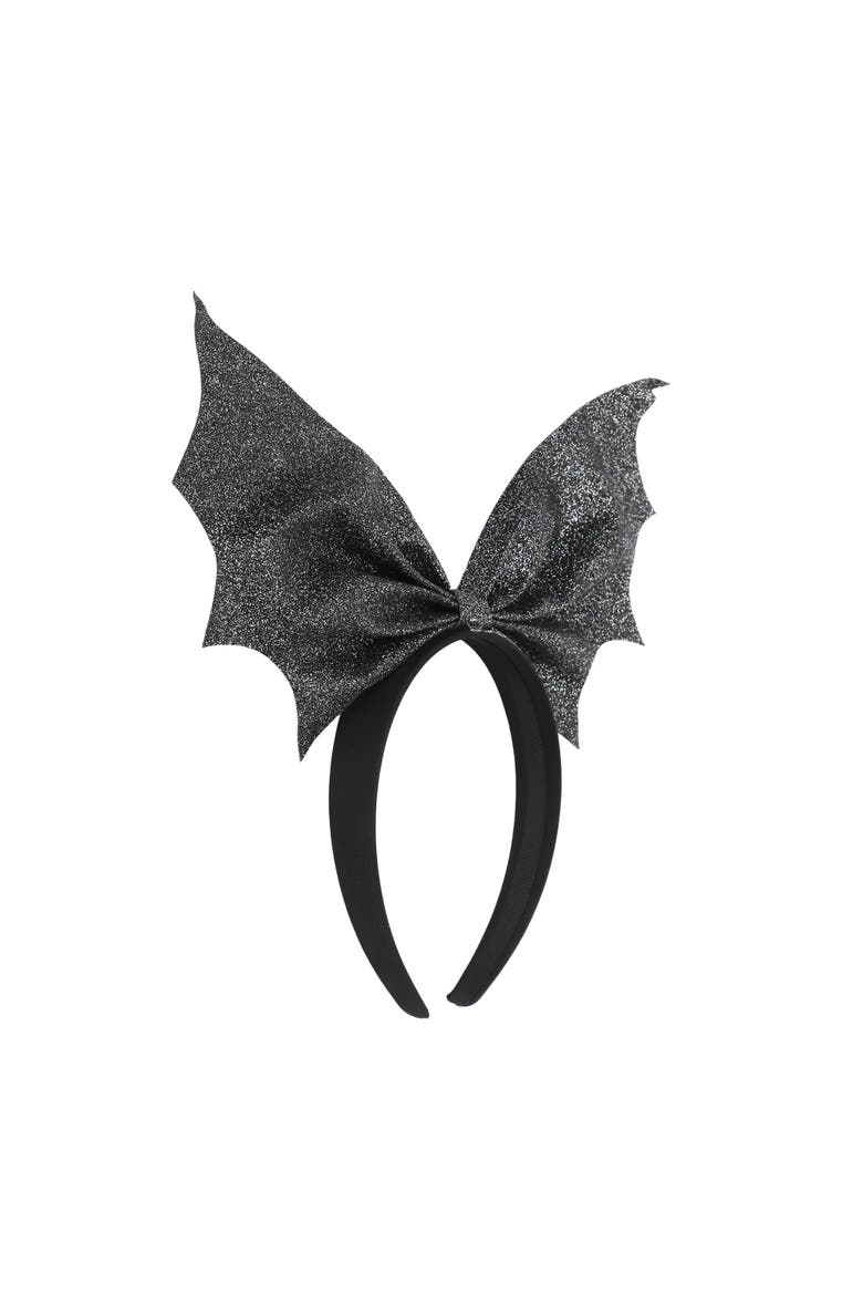 Oversized Bat Bow Black, Alternate, color, Black