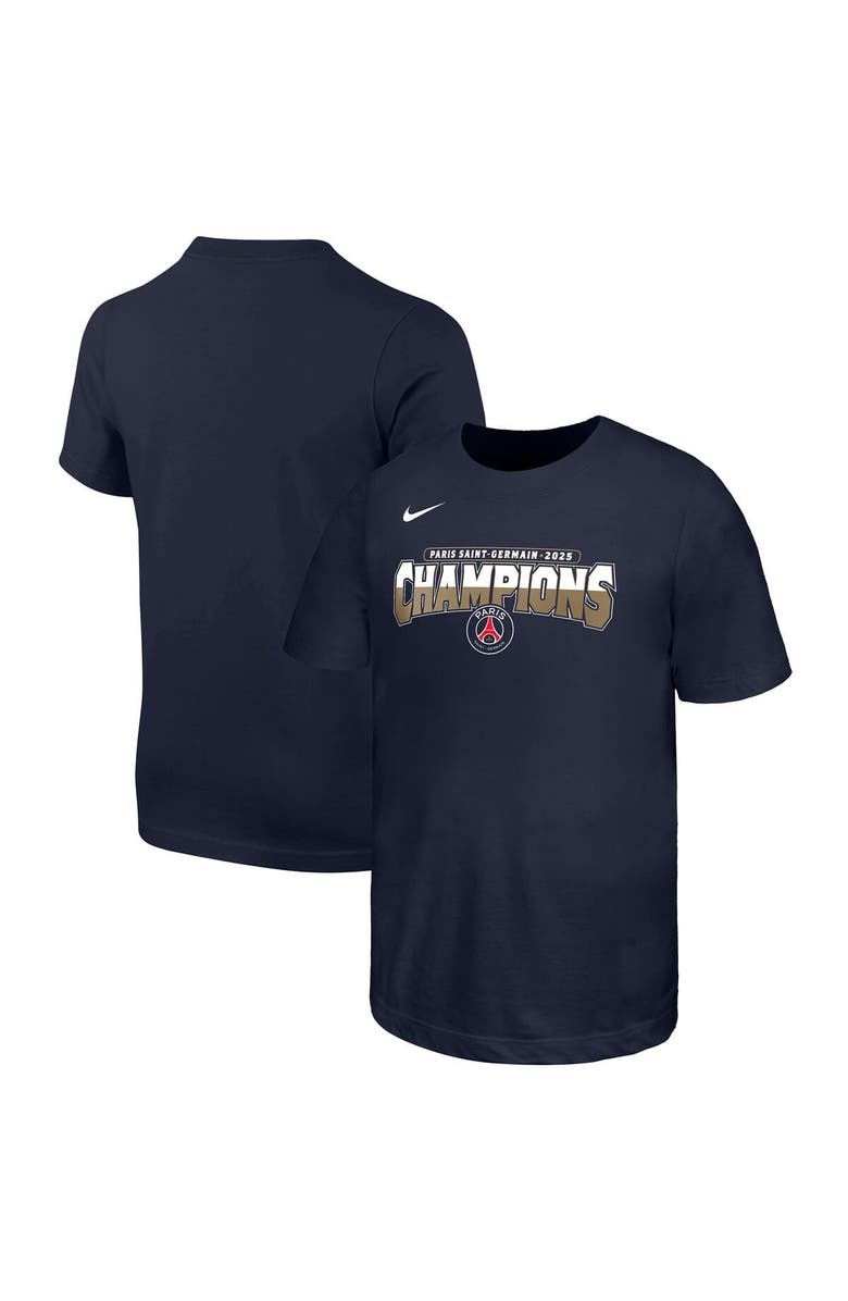 Nike Youth Nike Navy Paris Saint-Germain 2025 Champions League Winners Core T-Shirt, Alternate, color,