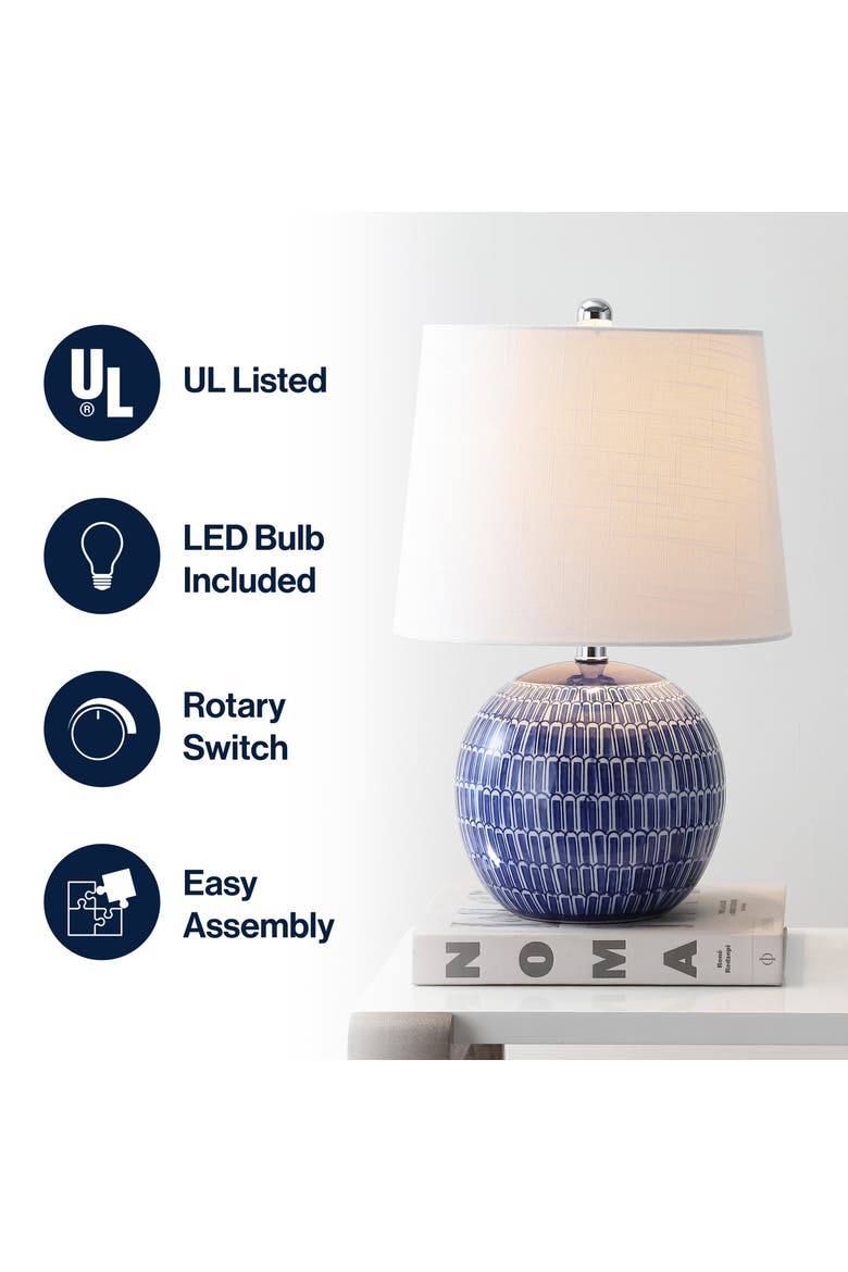 Ronald 21" Ceramic LED Table Lamp, Navy, Alternate, color, Navy