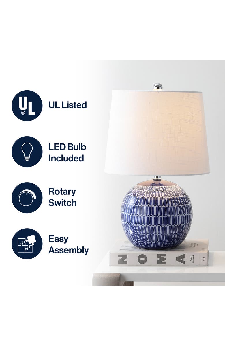 JONATHAN Y Ronald 21" Ceramic LED Table Lamp, Navy, Alternate, color, Navy