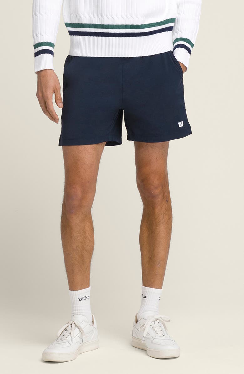 WILSON Tennis Water Repellent Volley Shorts, Main, color, Classic Navy