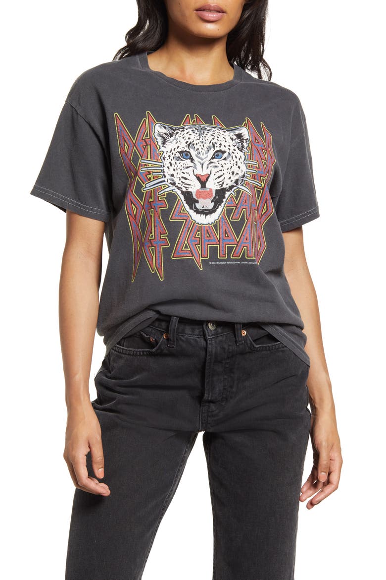 Women's Def Leppard Graphic Tee, Main, color, BLACK