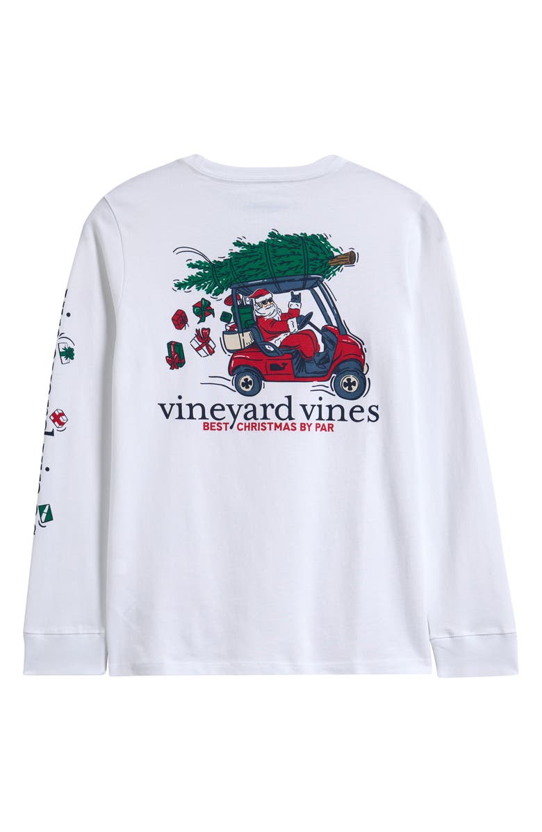 vineyard vines Kids' Best Christmas By Par Cotton Graphic T-Shirt, Alternate, color, White Cap
