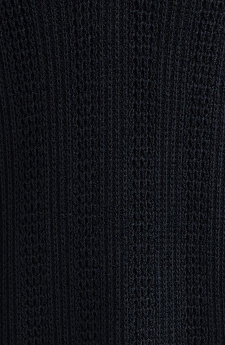 Open Edit Short Sleeve Polo Sweater, Alternate, color, Black Caviar