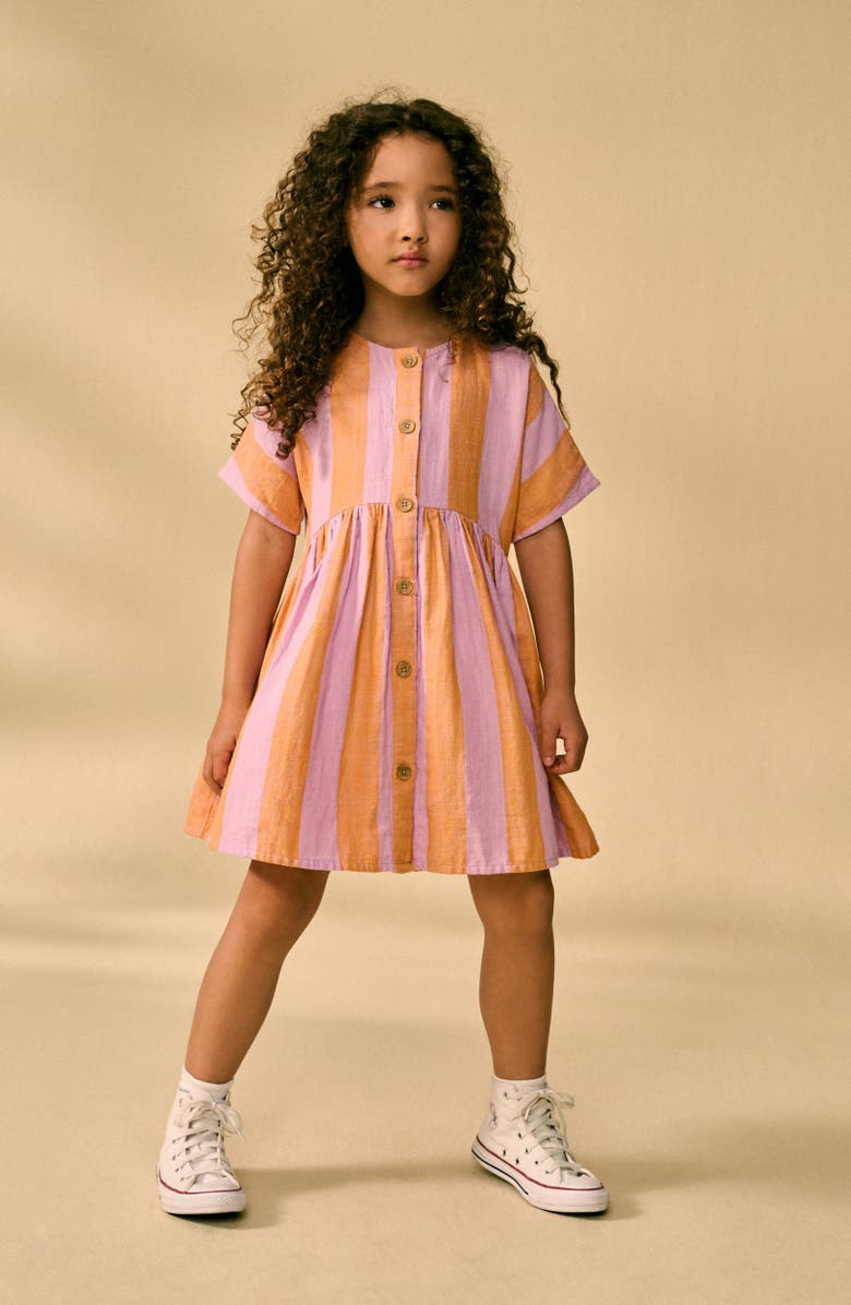 NEXT Kids' Stripe Button-Up Shirtdress, Alternate, color,
