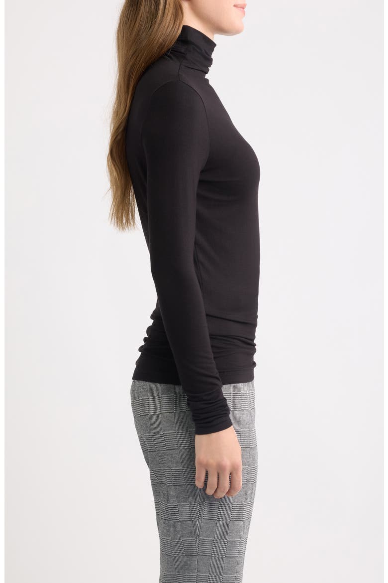 Turtleneck Seamless Top, Alternate, color, ANNE BLACK