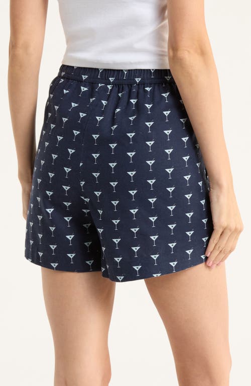 Open Edit Print Cozy Flannel Boxer Pajama Shorts In Blue
