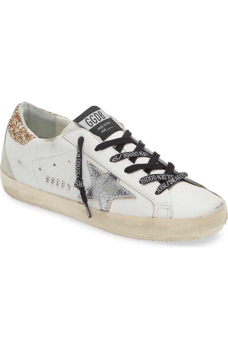 Golden Goose Super-Star Perm-Noos Low Top Sneaker, Main, color, White/ Silver/ Gold