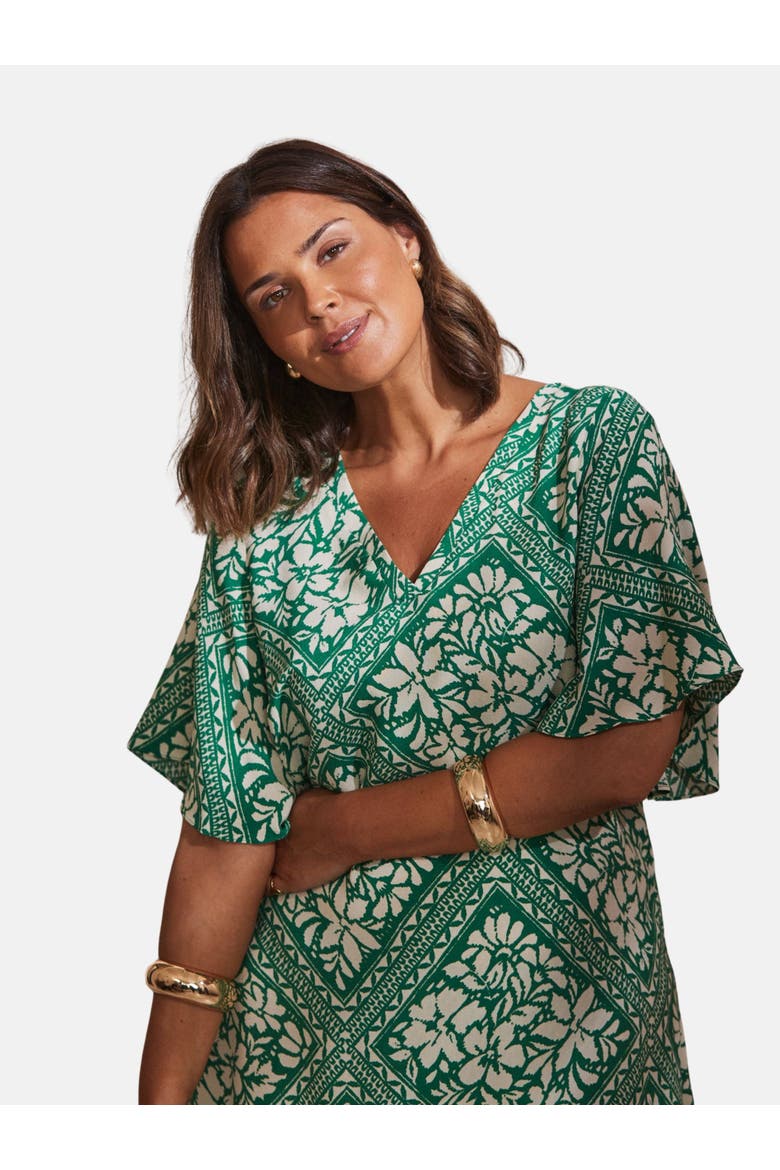 Bandana Print T-shirt Midi Dress, Alternate, color, Green