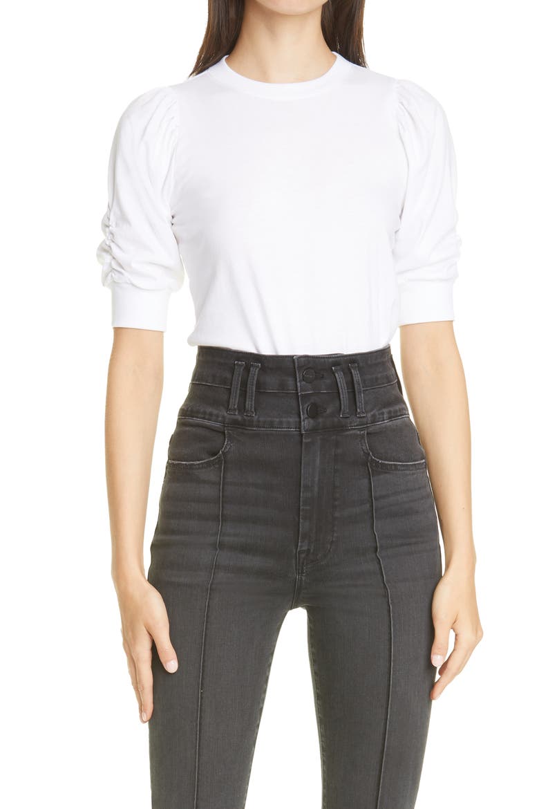 Frankie Puff Sleeve Shirt, Main, color, BLANC