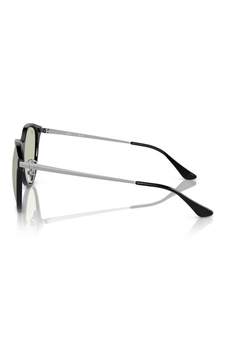 55mm Square Sunglasses, Alternate, color, BLACK / LIGHT GREEN