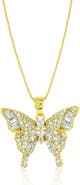 Donatello Gian Gold-Flashed Crystal Butterfly Necklace