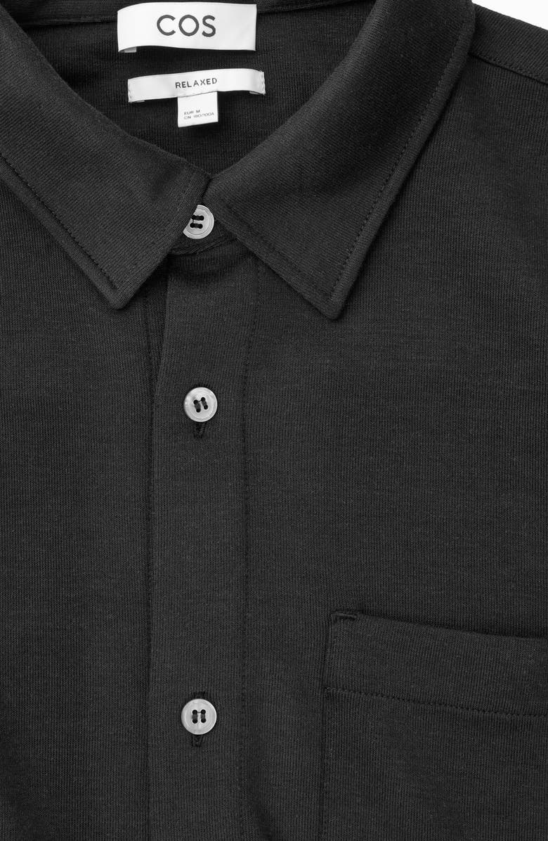 COS Relaxed Fit Short Sleeve Button-Up Knit Shirt, Alternate, color, 