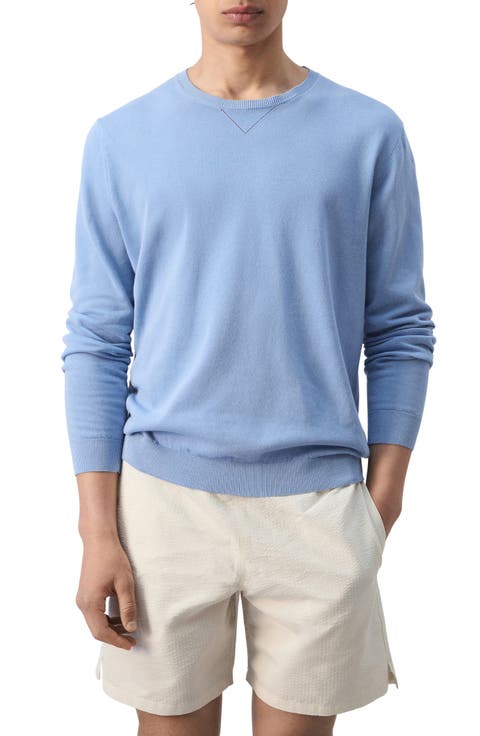 Fine Knit Crewneck Cotton Sweater