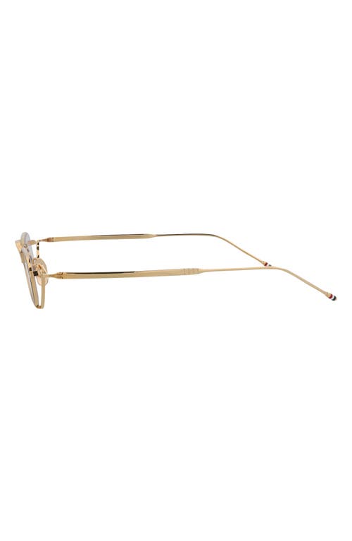 Thom Browne Novelty 50mm Oval Optical Glasses In Tortoise Gold Transparent