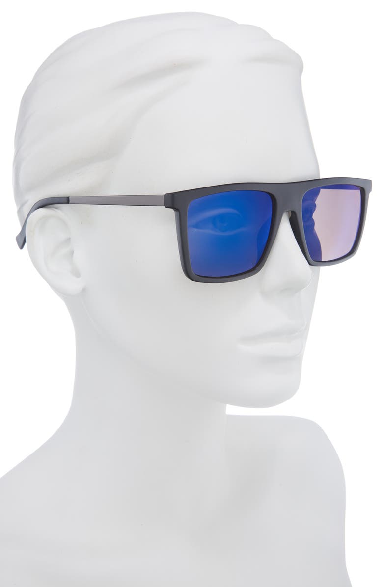Vince Camuto Gradient Rectangular Sunglasses, Alternate, color, Black