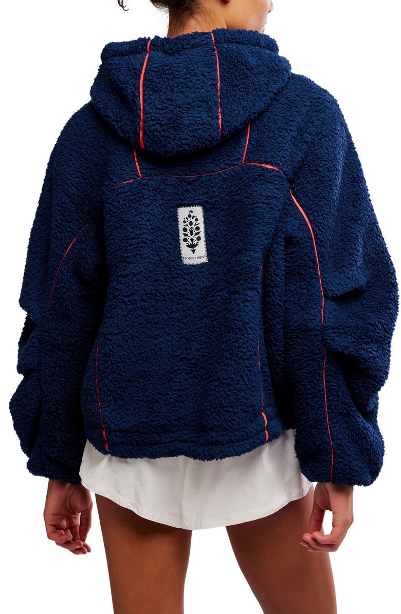 Free People FP Movement Free Flow Fleece Hoodie, Alternate, color, Midnight Navy