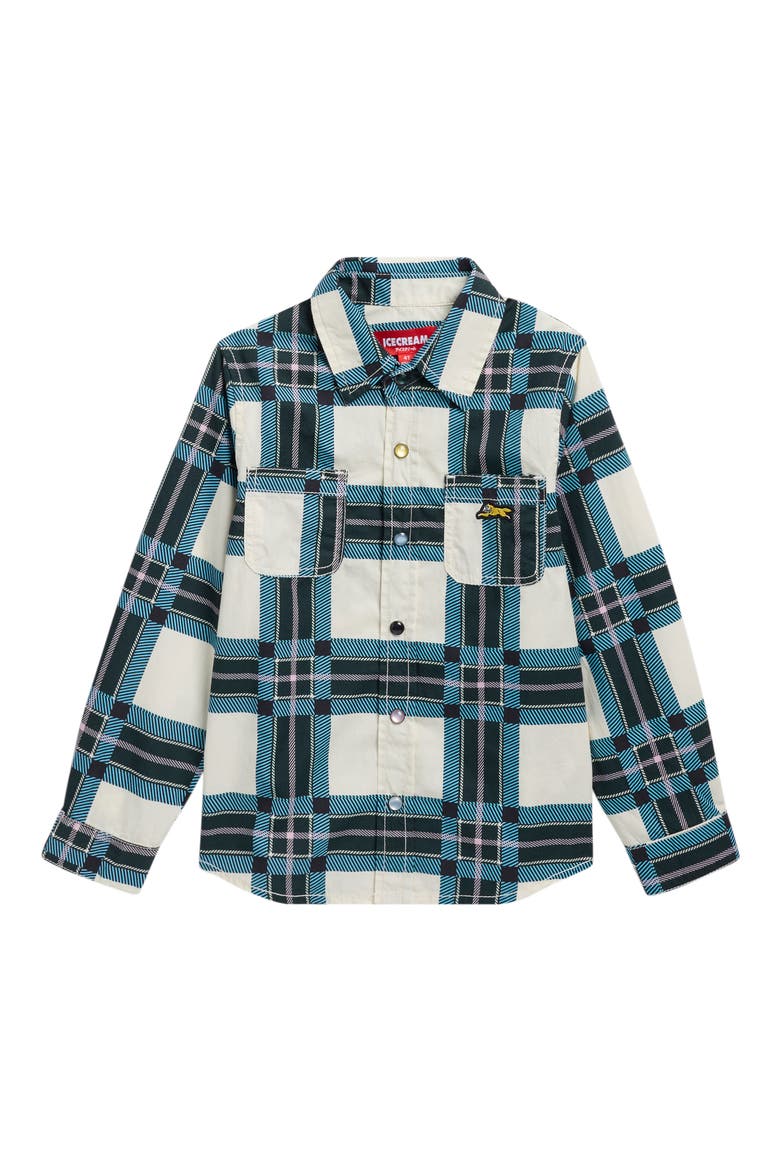 Stacker Long Sleeve Shirt, Main, color, BLUE PLAID