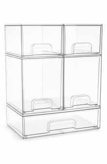 Stackable 5-Piece Clear Pull-Out Bins