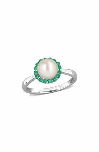 Semiprecious Stone & Cultured Pearl Ring