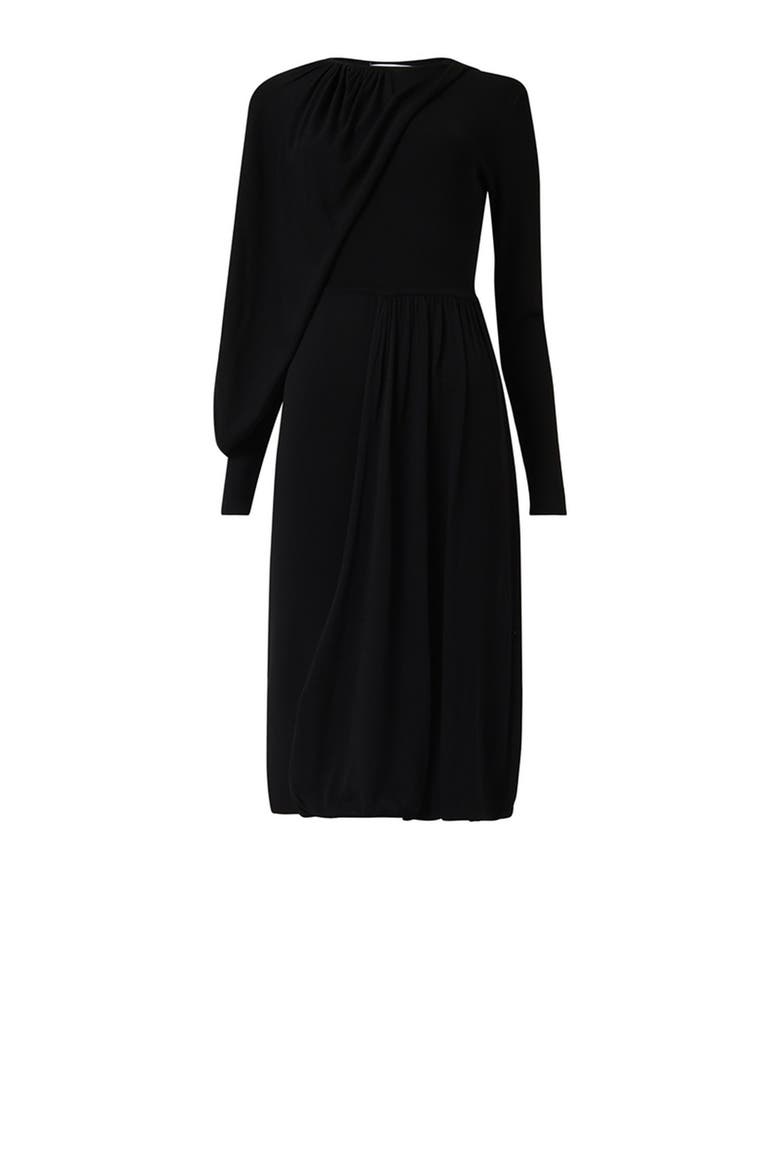 Knitted Dress with Scarf Detail, Main, color, Black
