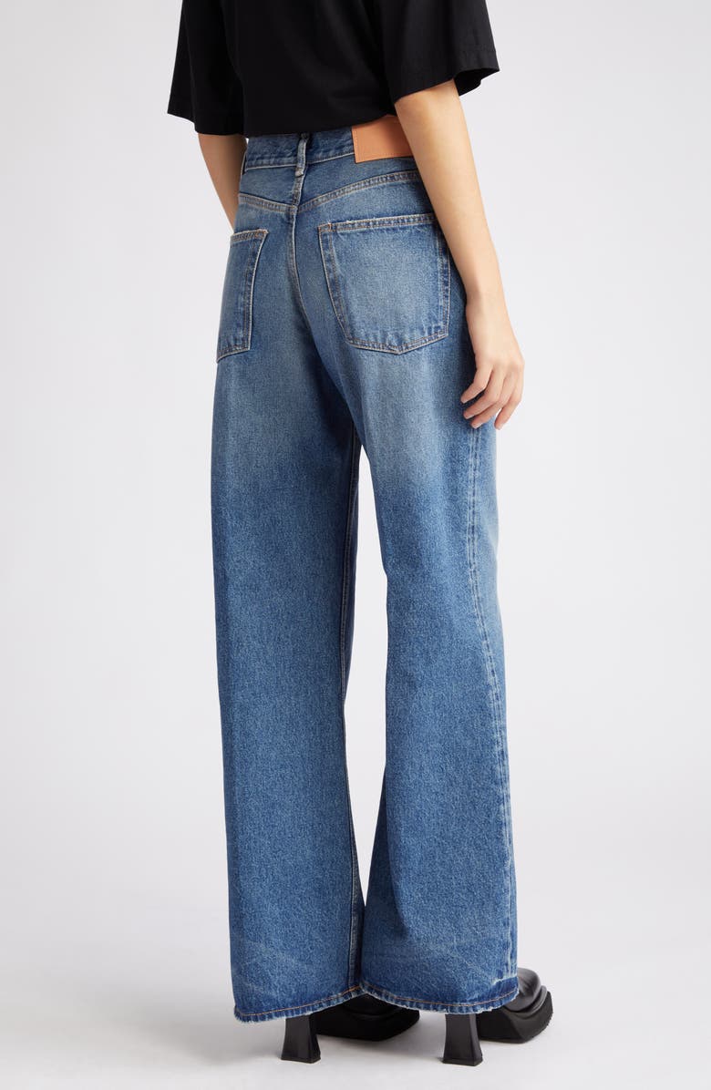 Acne Studios 2022 Organic Cotton Denim Wide Leg Jeans, Alternate, color, Mid Blue